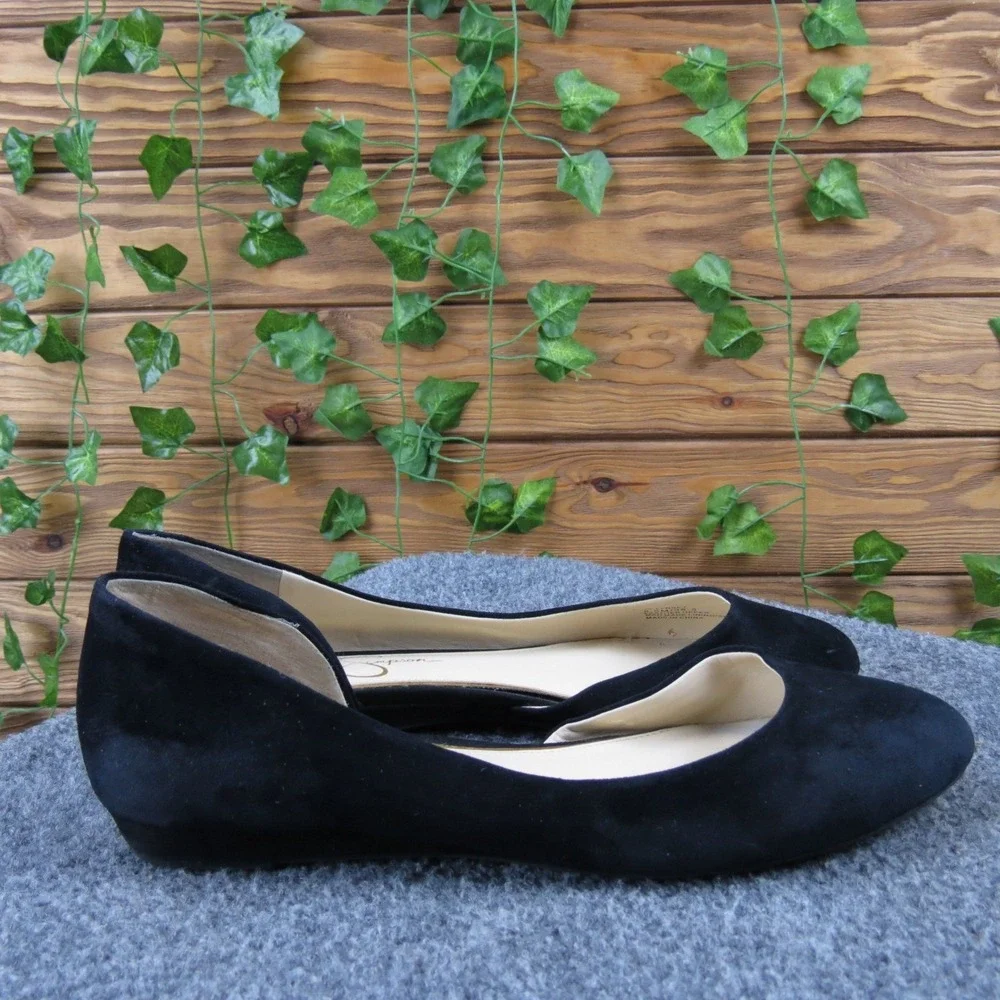 Jessica Simpson Women's Black Suede Lynsey D'Orsay Flats Size 8.5 Comfort